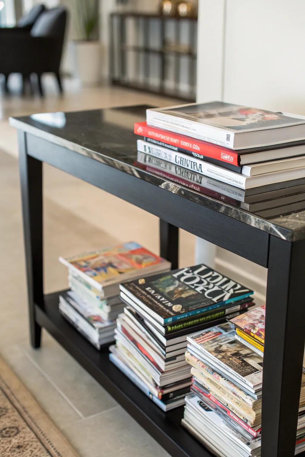 Books bring height and a touch of personal flair to the table.