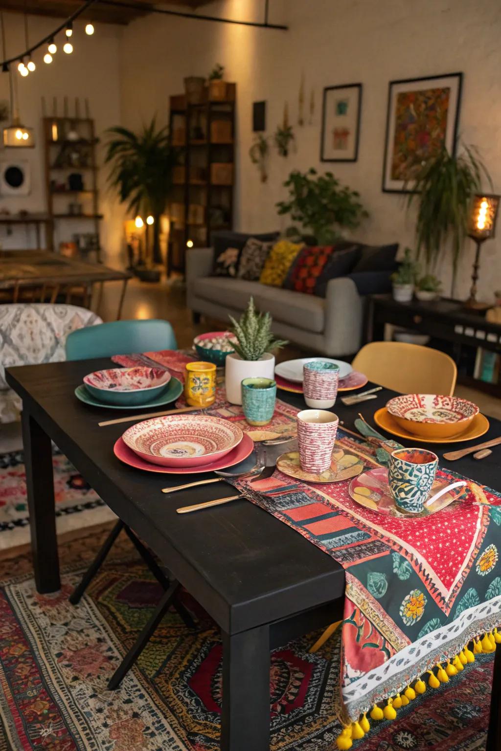 Bohemian panache featuring a casual charisma.