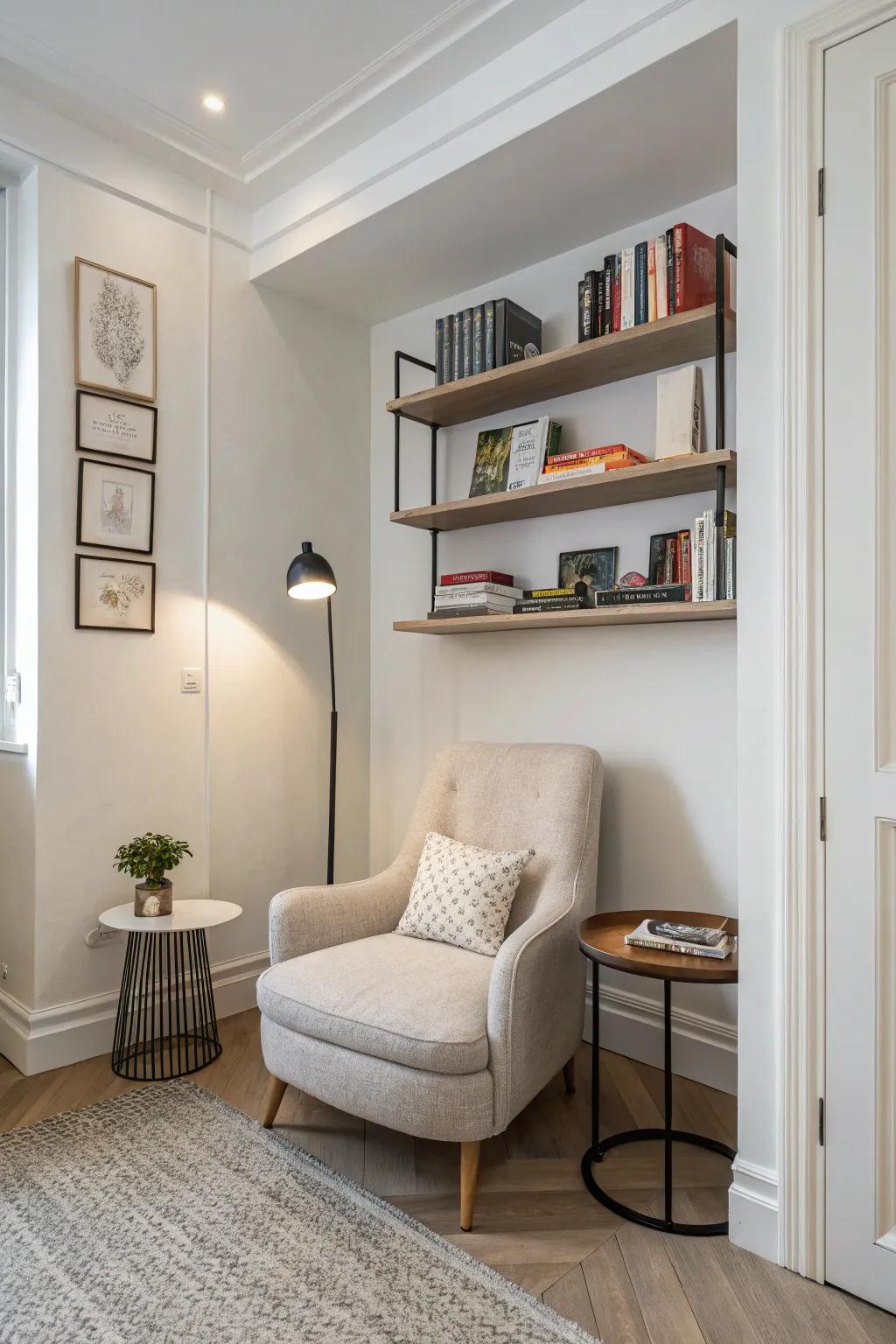 A modern minimalist nook that merges simplicity with elegance.