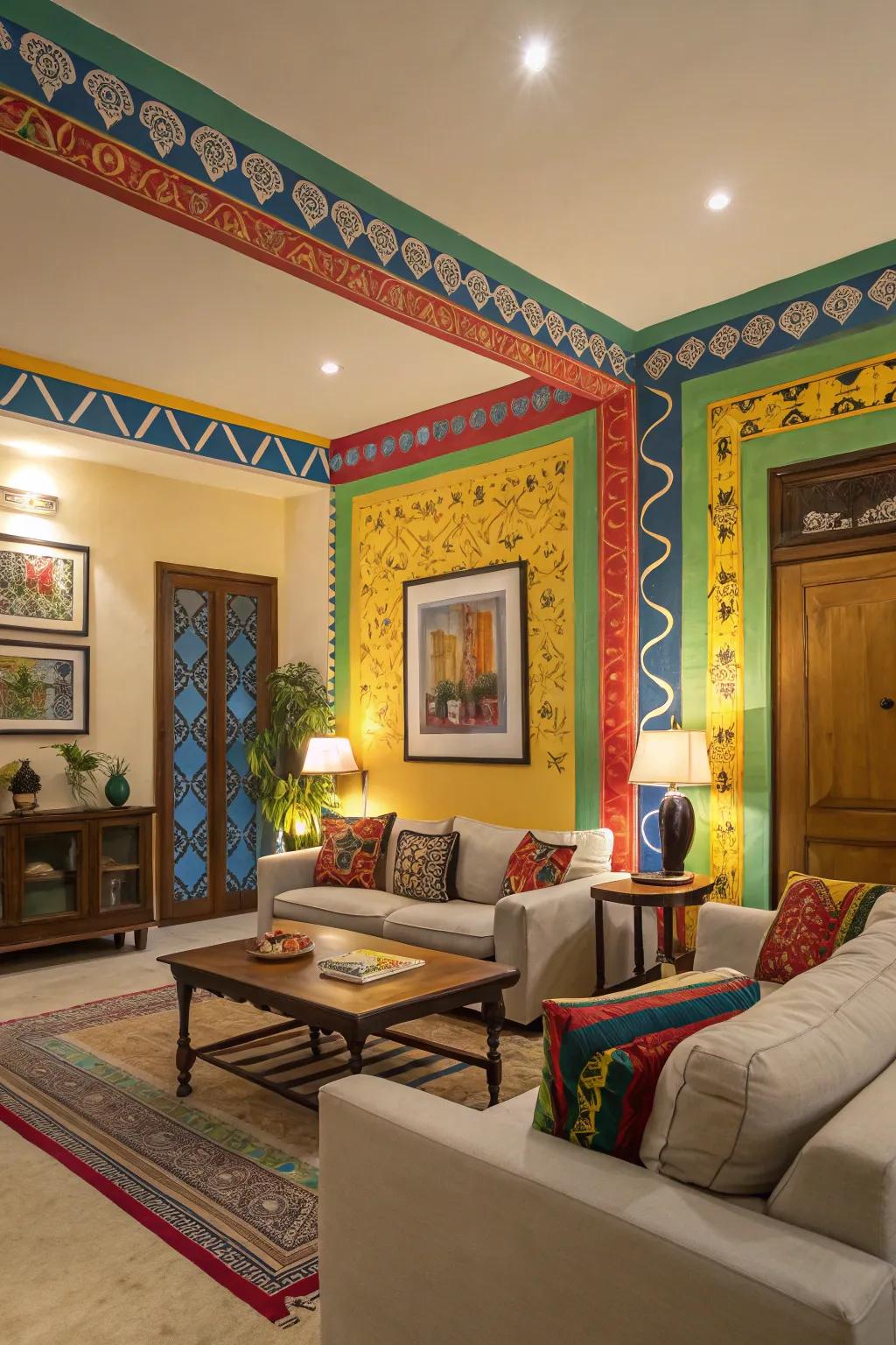 Vibrant hues in trim designs create a bold statement.