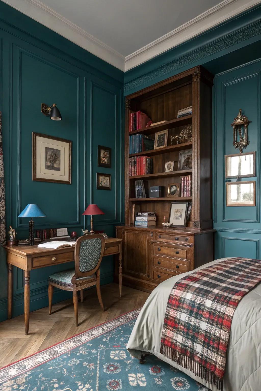 Abyss teal adds a refined touch to any room.