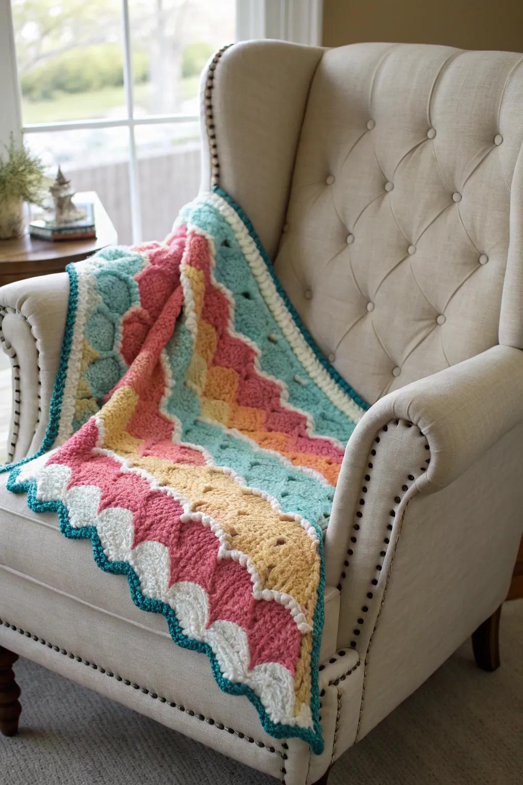 Shell borders bring a dramatic, yet beautiful finish.