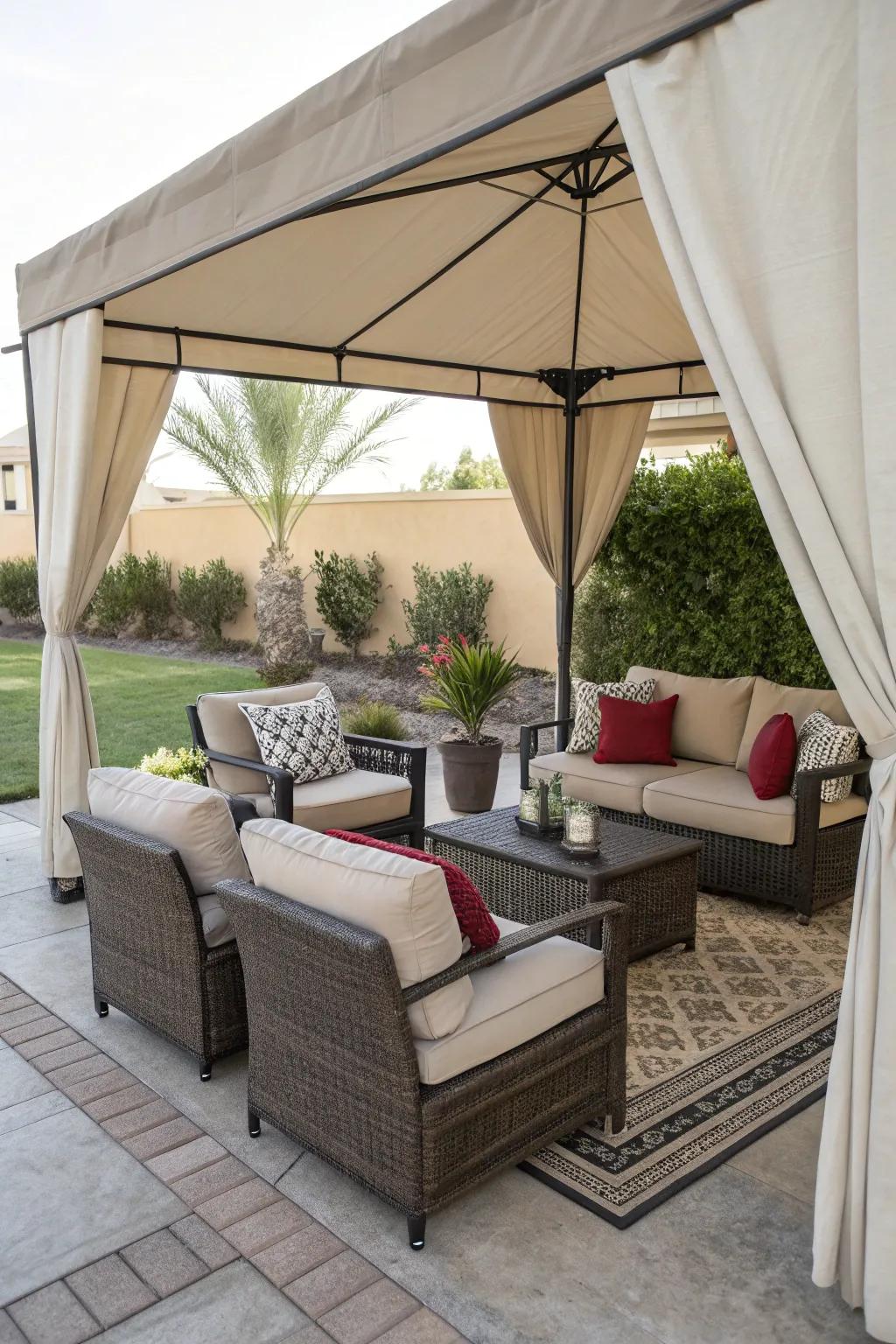 Match your fabric covering with furniture for a unified design.