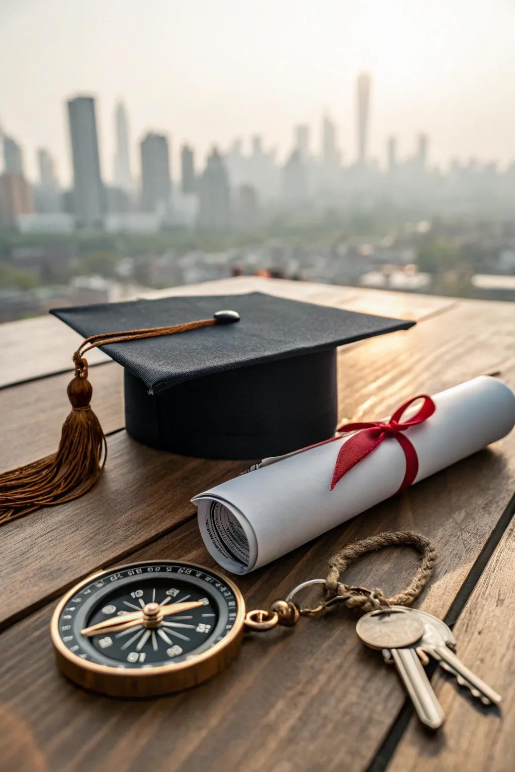 A graduation cap designed with future aspirations in mind.