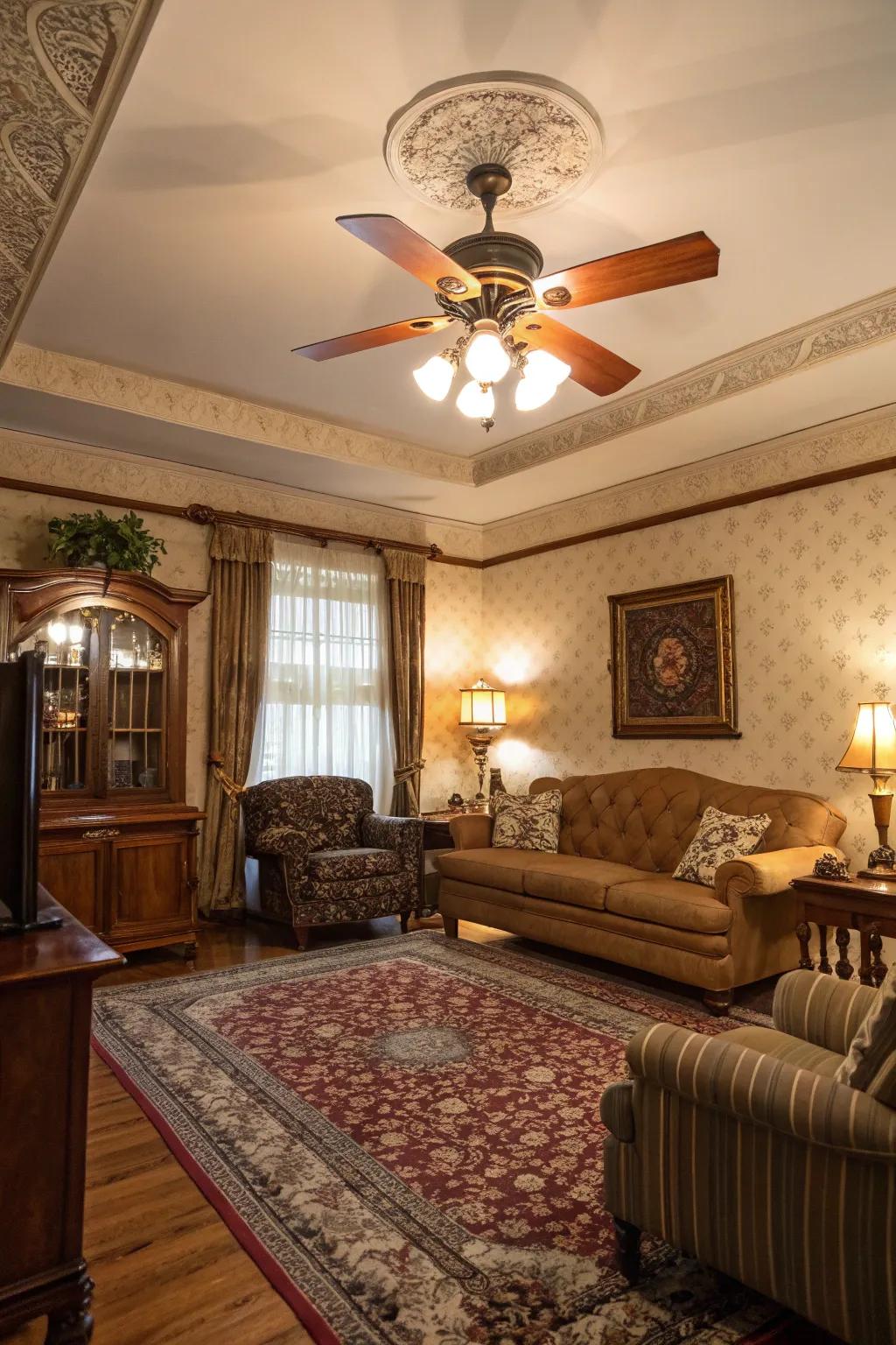 Step back in time with a vintage-style ceiling fan.