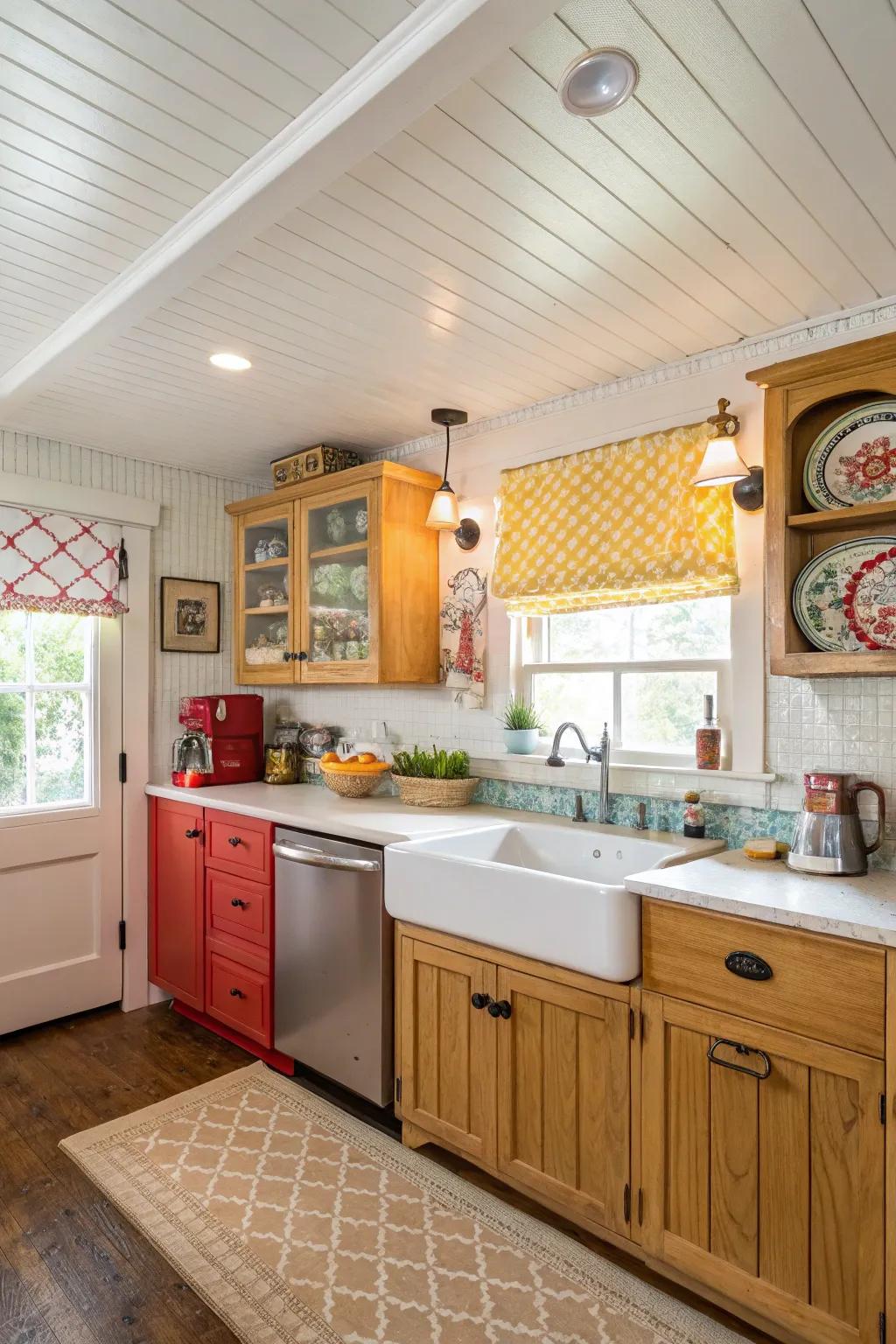 Beadboard ceilings bring a pastoral charm to any room.