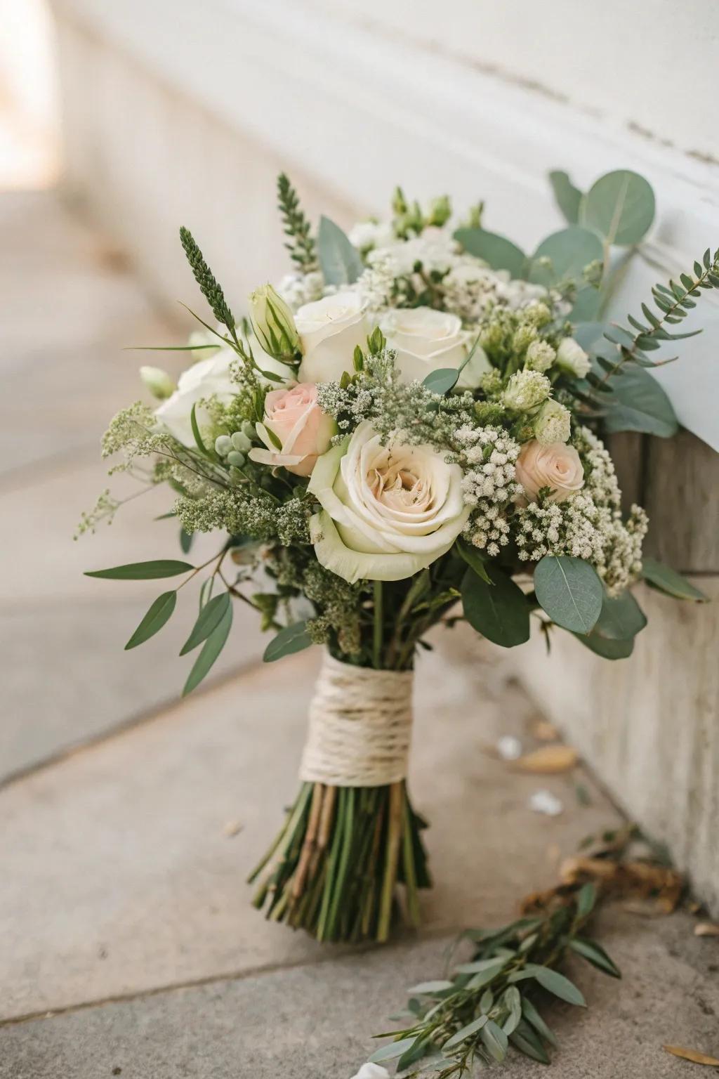 Handmade wedding bouquets providing sophistication on a budget.