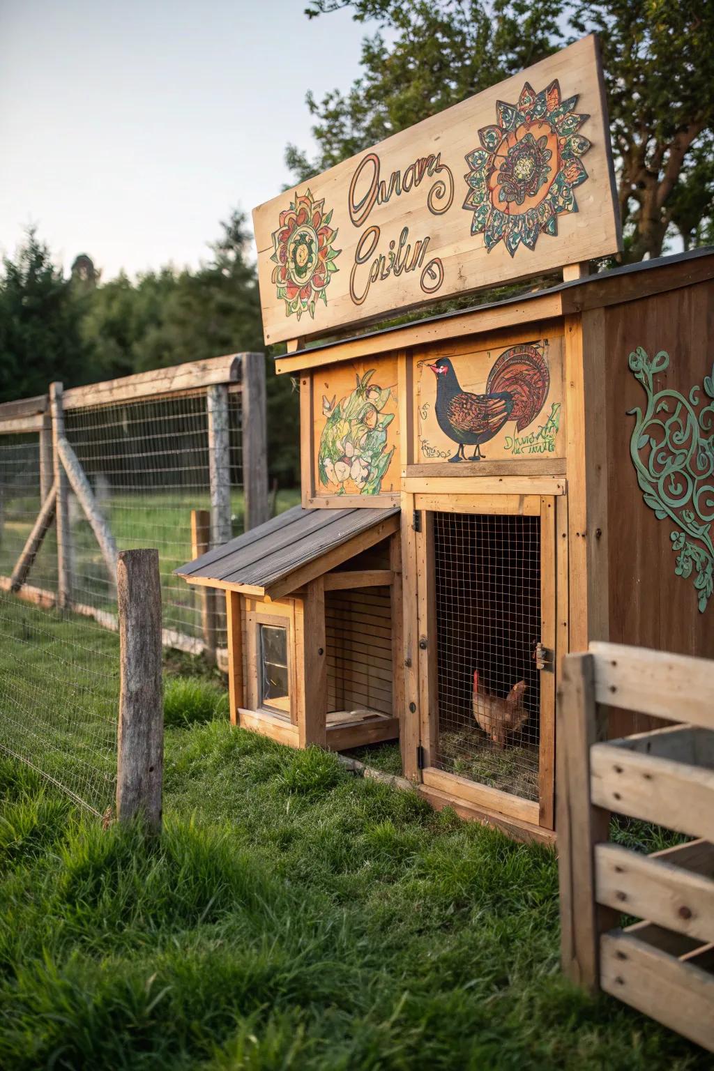 Custom signage infuses a personal and distinctive flourish into your coop.