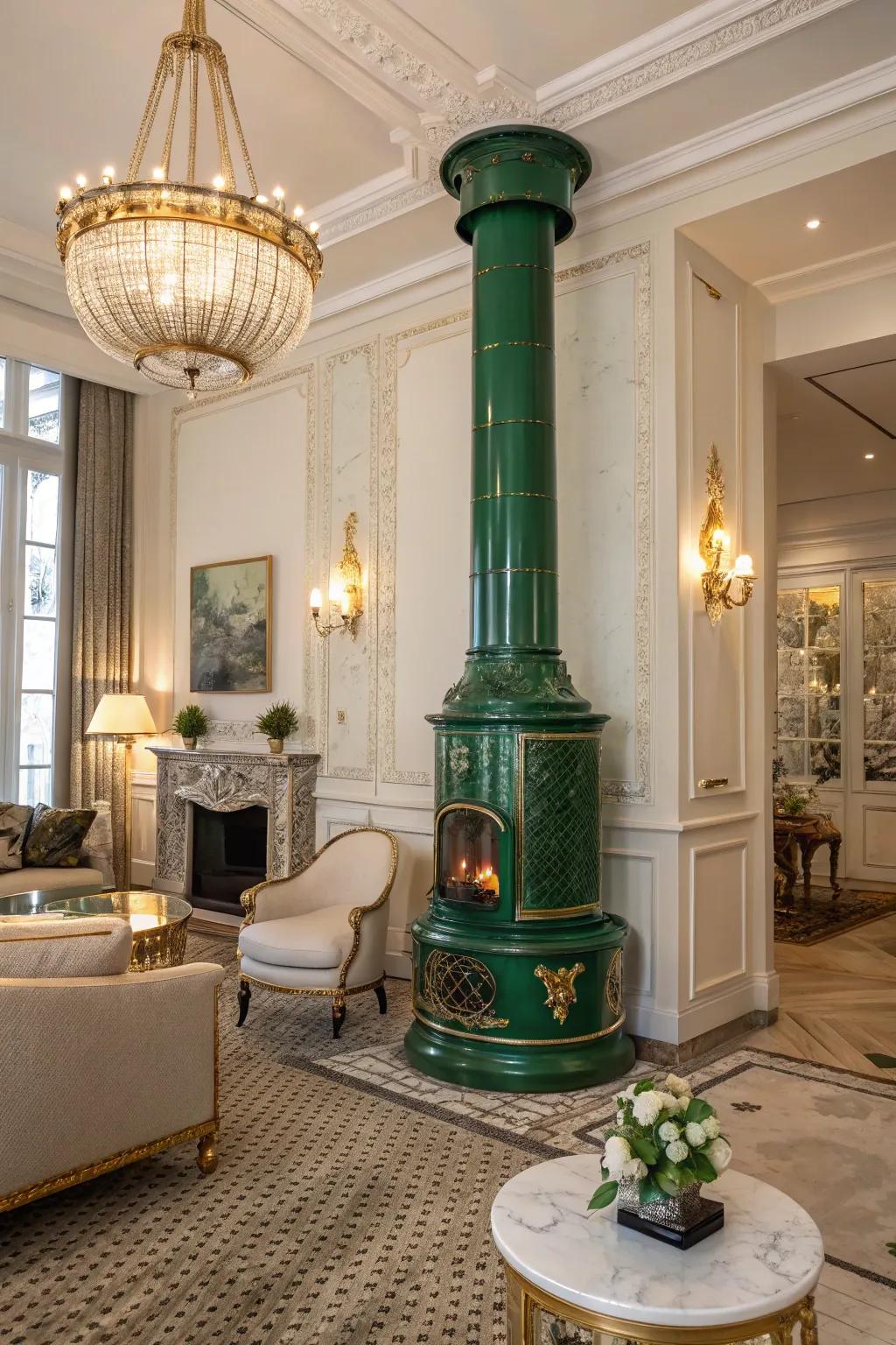 Forest green introduces a hint of luxury and sophistication to this area.