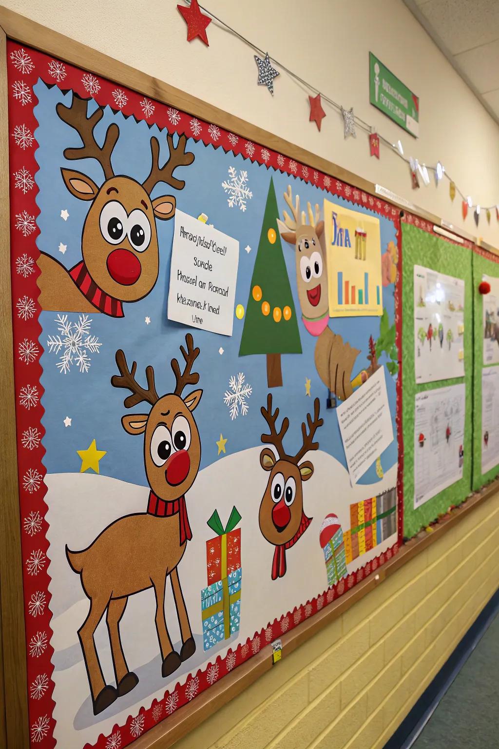 Spread joy with a whimsical reindeer display.