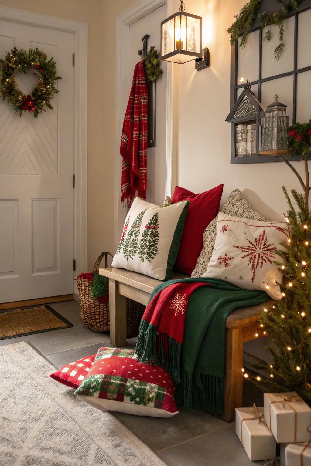Woven accents introduce warmth and comfort to your entryway.