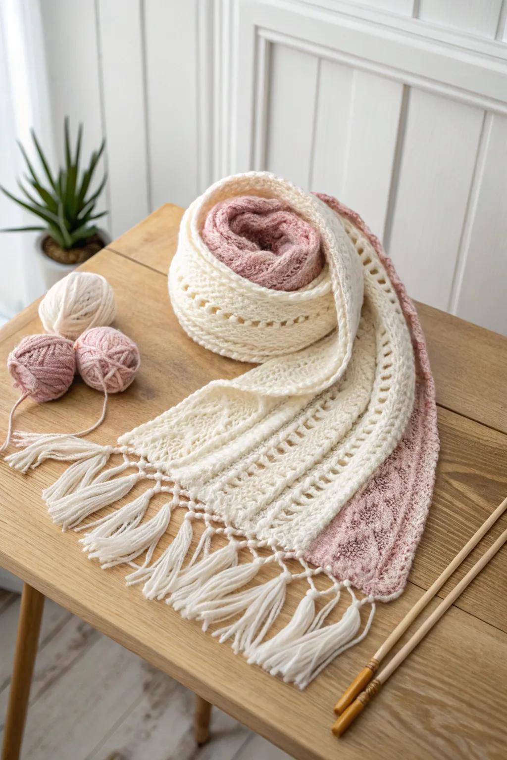Envelop your friends in warmth and elegance with a hand-fashioned knitted neck wrap.