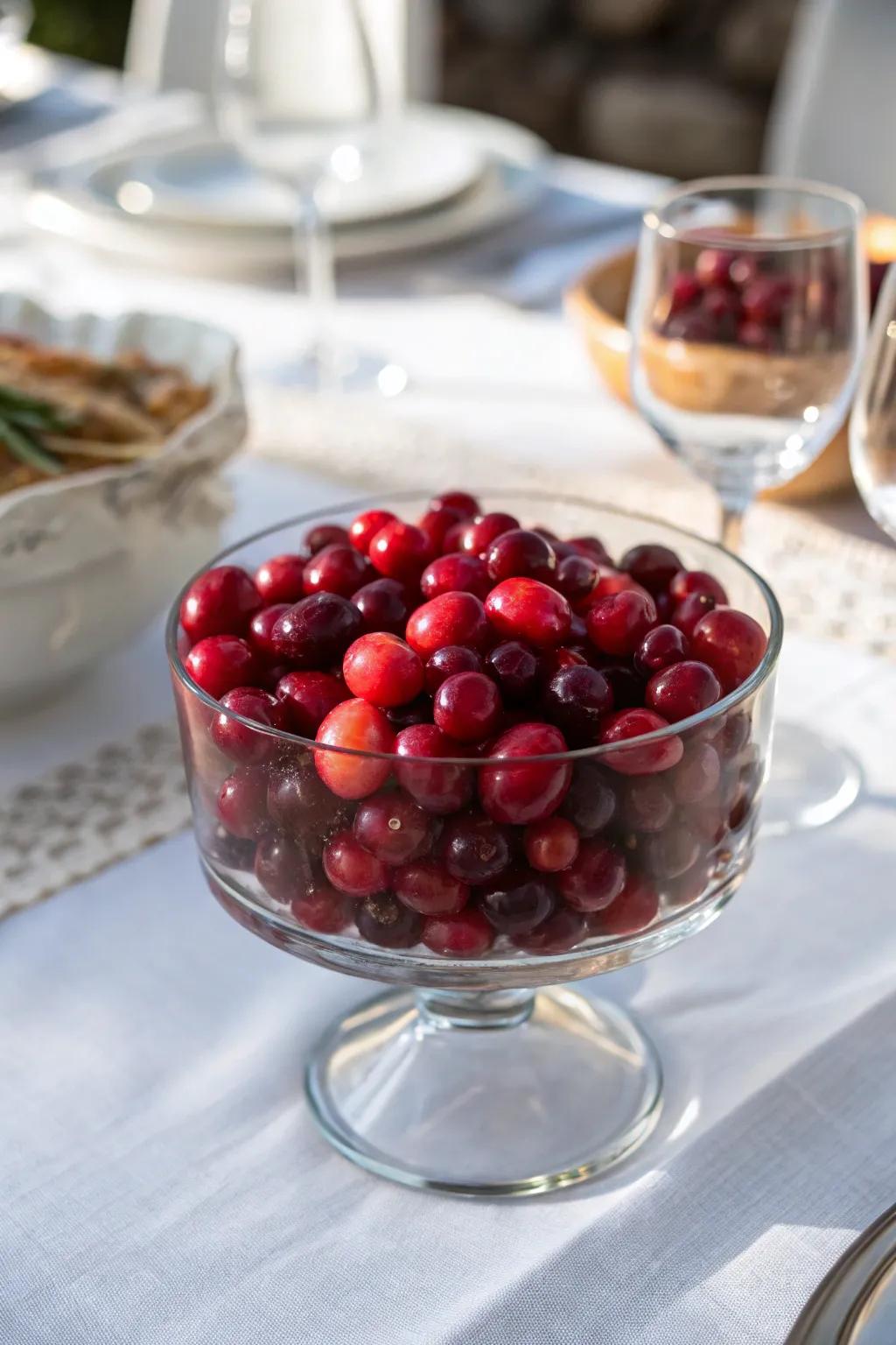 Lively and celebratory: cranberries give off a sprinkling associated with holiday tint.