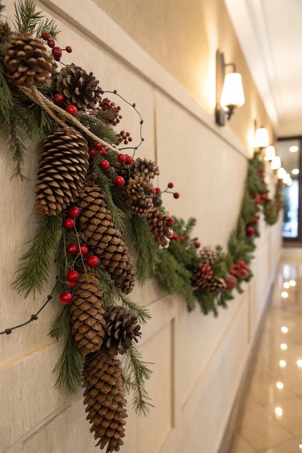 A nature-inspired decorative chain imparts natural charm to the decor.