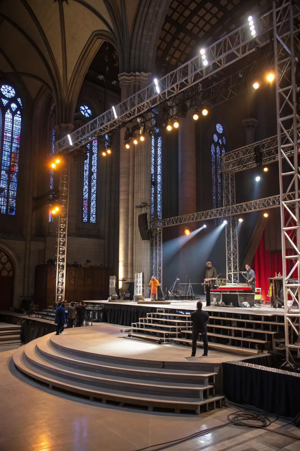 Energetic layouts can improve the visual and functional qualities of your stage.