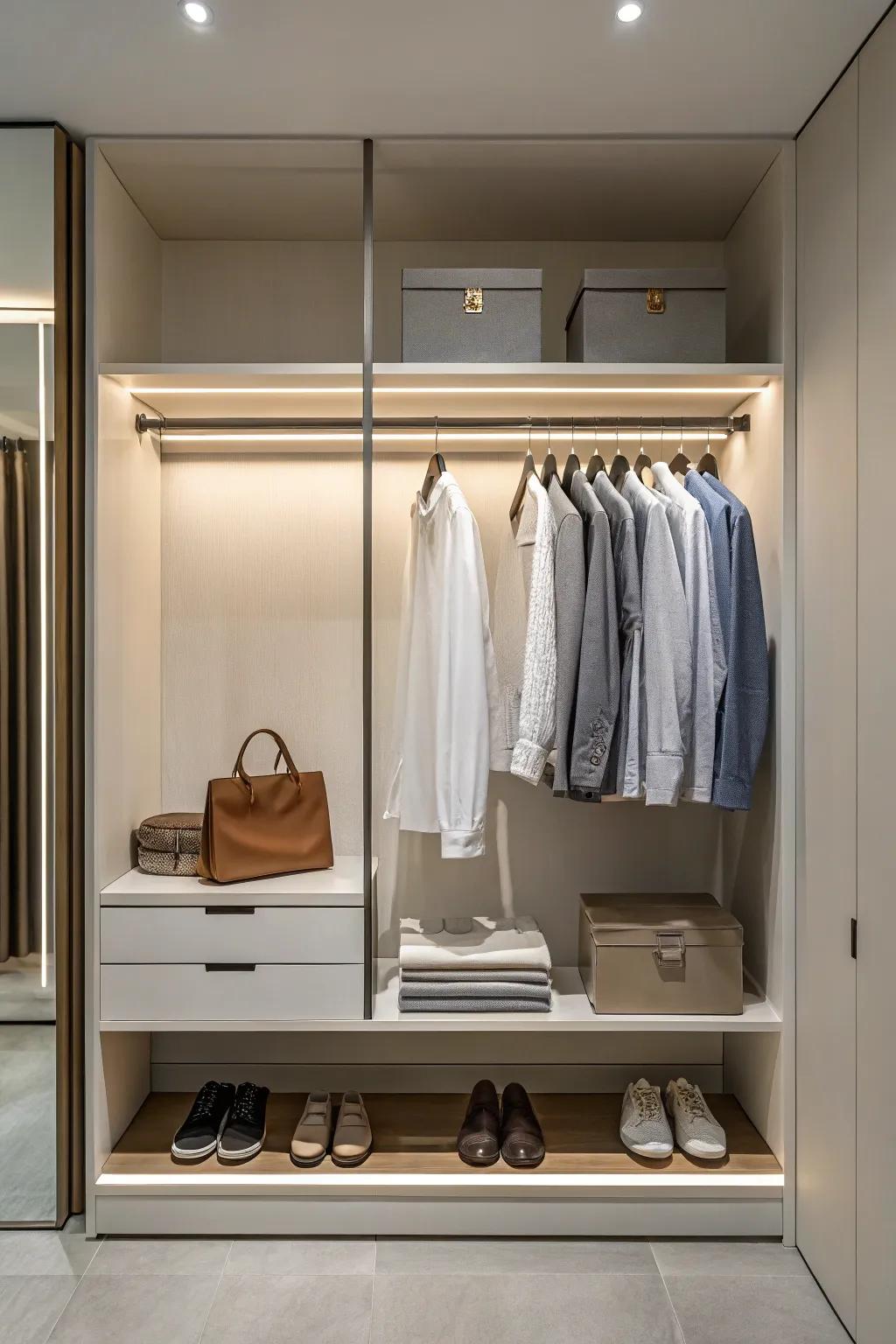Minimalist designs create calm and spaciousness in small areas.