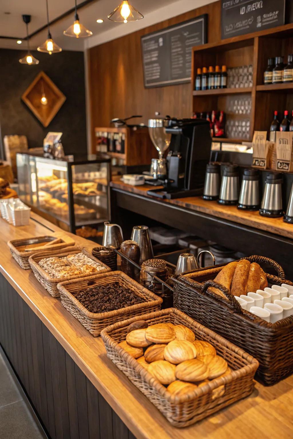 Trays and baskets add both order and flair.