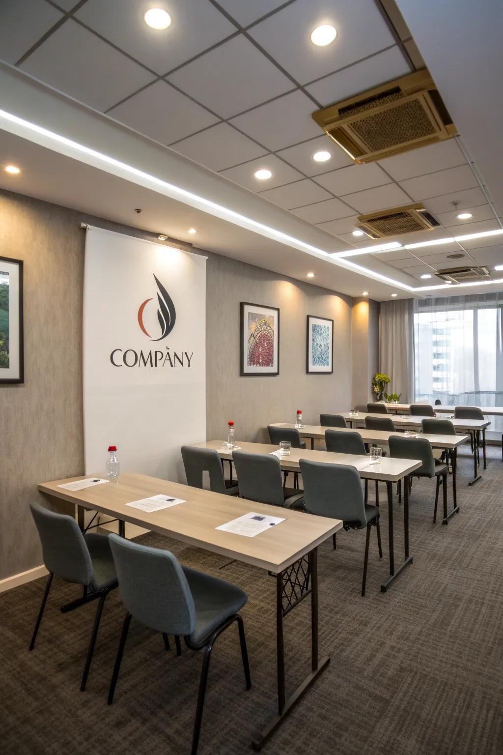 Branding features personalize the area and encourage creativity.