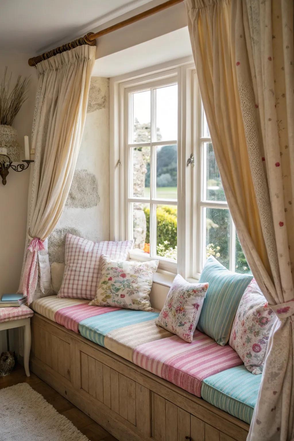 A snug window corner is ideal for unwinding and enjoying the view.