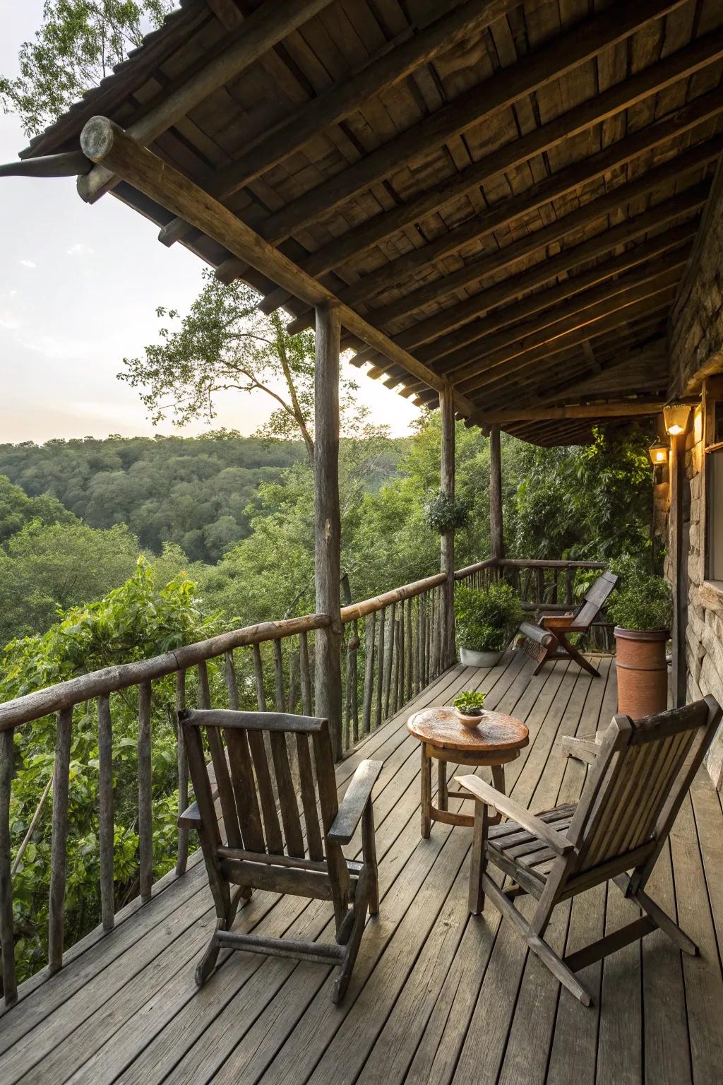 A rustic timber roof adds warmth and tradition to your outdoor area.