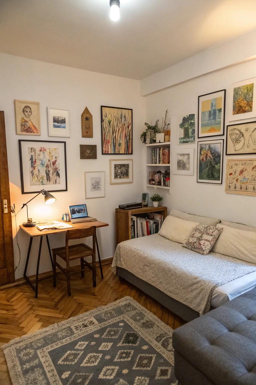 Artwork injecting a personal touch into the studio.