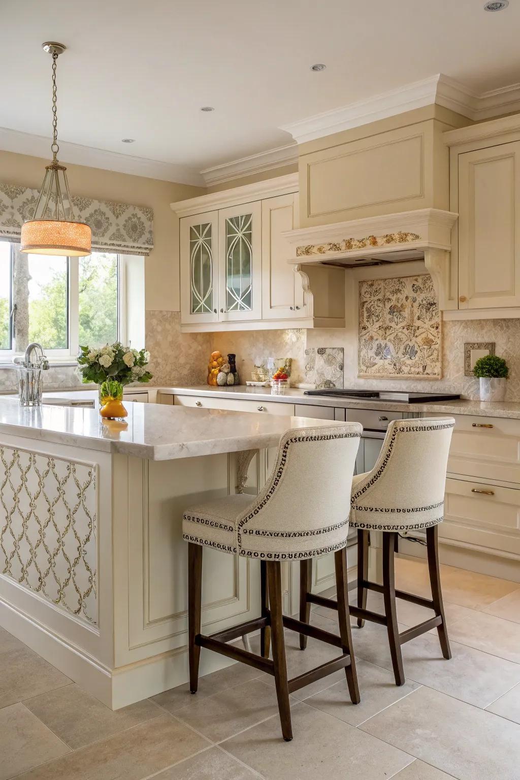 Ornamental highlights contribute unique charm.