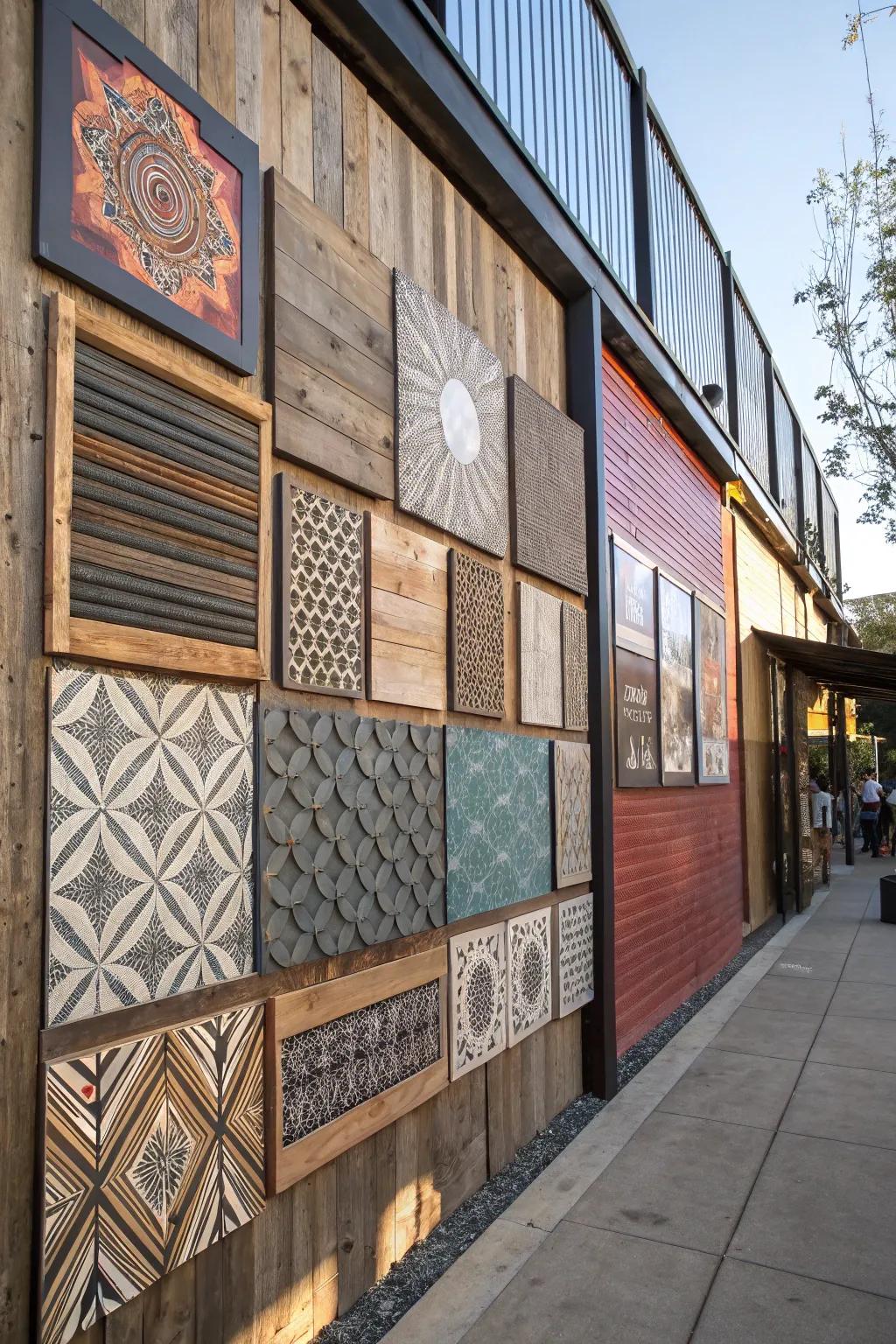 Assorted substances amplify dimension to this spectacular wall art.