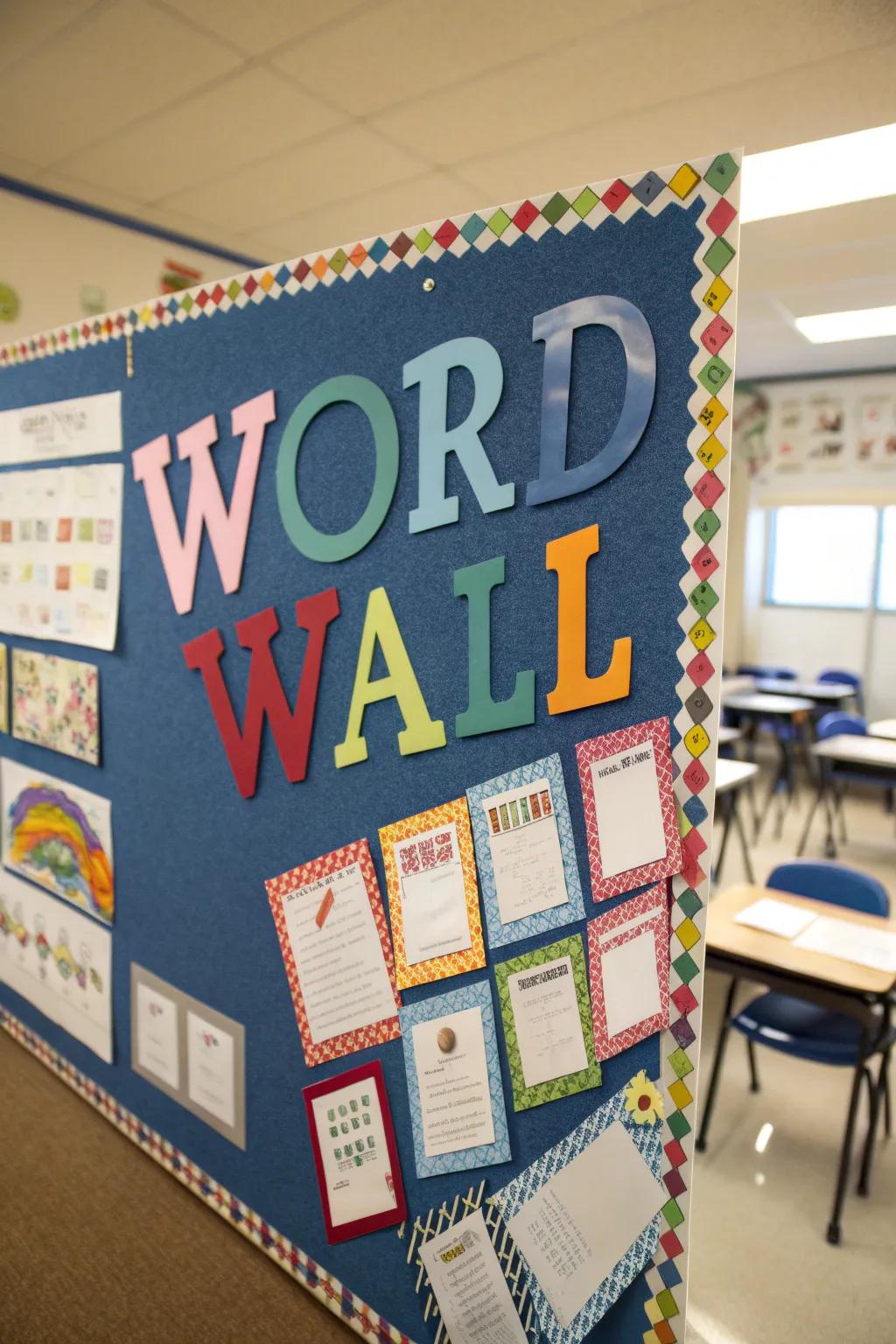 A venerable vocabulary vista employing bulletin board materials for embellishment