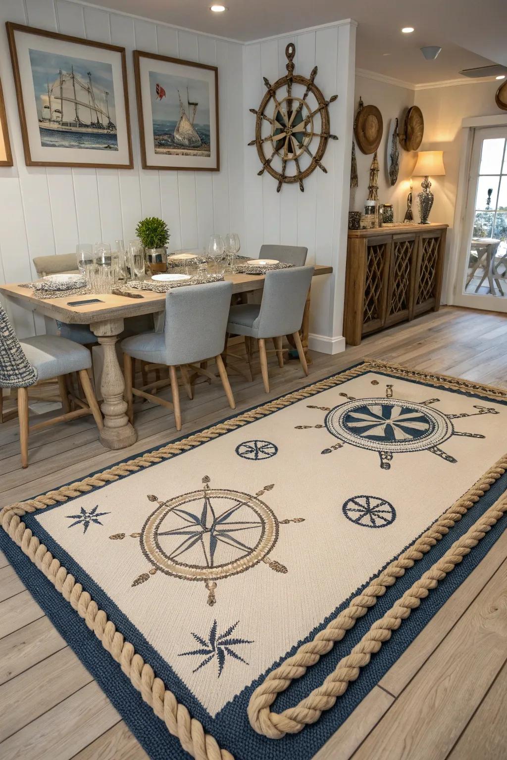 A floor covering securing your area with nautical charm.