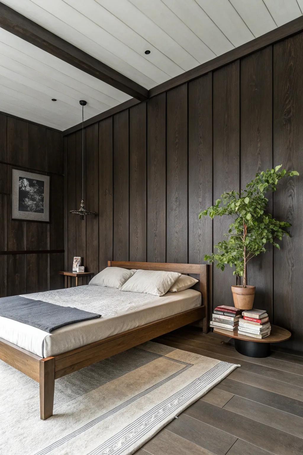 Subtle timber paneling elevates area texture.