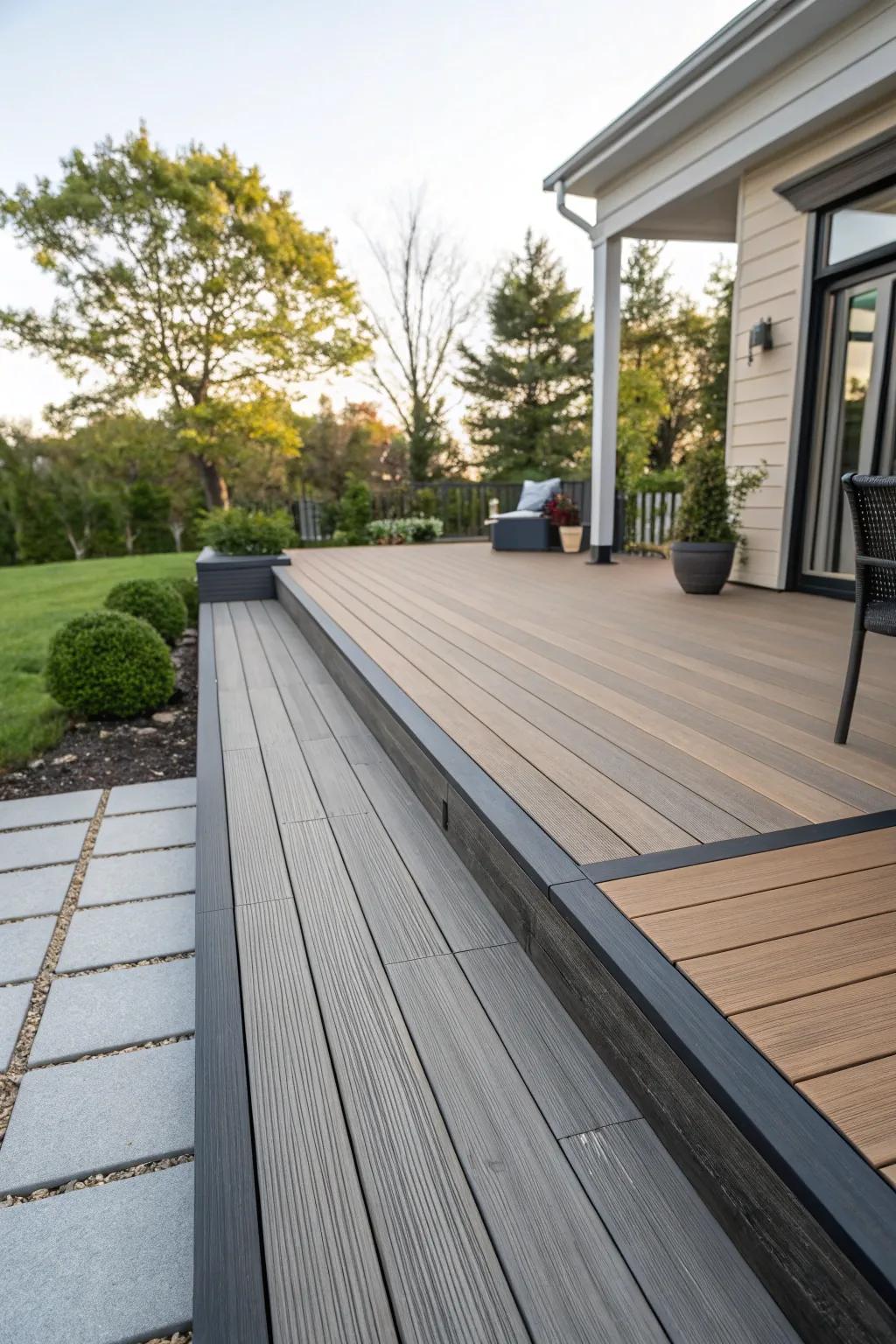 Mixing materials gives your deck character and long-lasting quality.