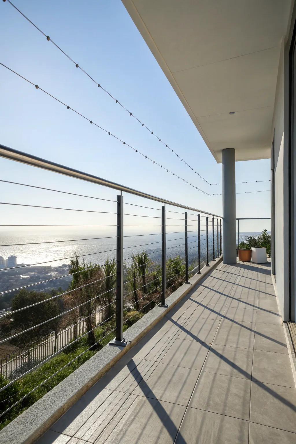 Achieve a modern, unobtrusive look with cable railings.