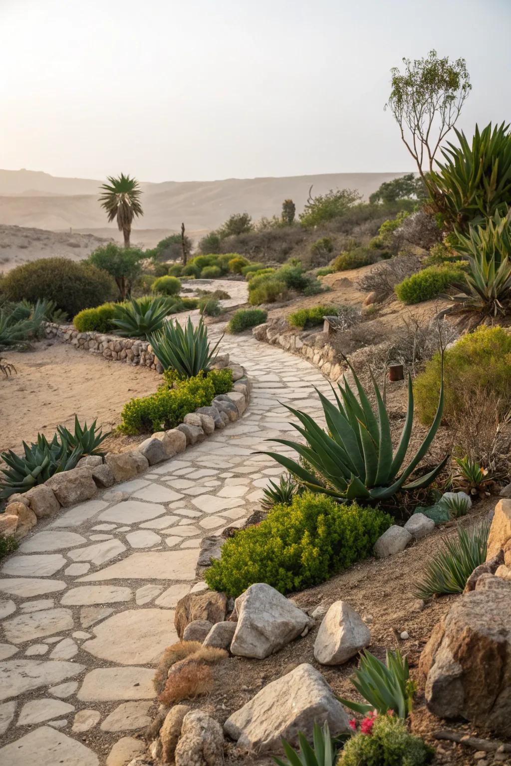 Stone walkways give structure and a flowing, natural feel to your garden.
