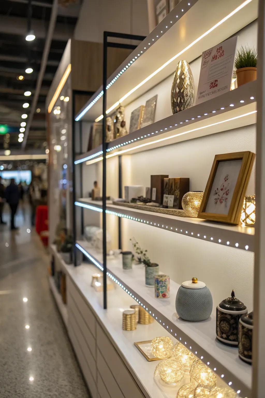 Integrated illumination emphasizes board displays.
