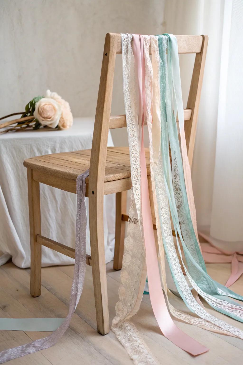 Inject a hint of playfulness into your baby shower using cascading bands that flutter in the breeze!