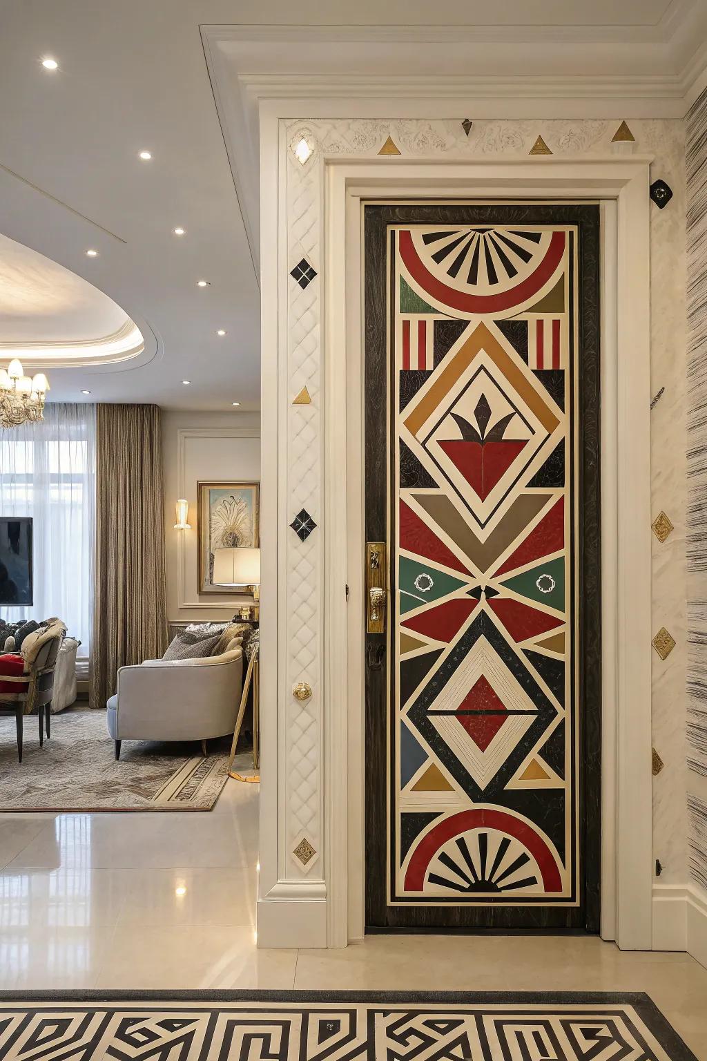 Strong patterns inject vibrancy and movement into your door.