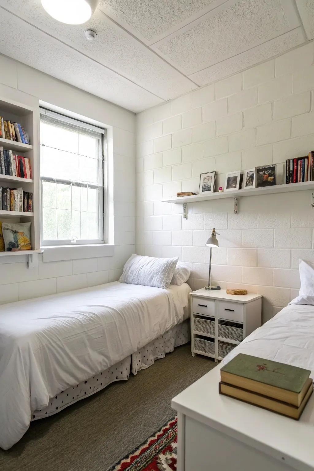 All-white provides a clean and minimalist look.
