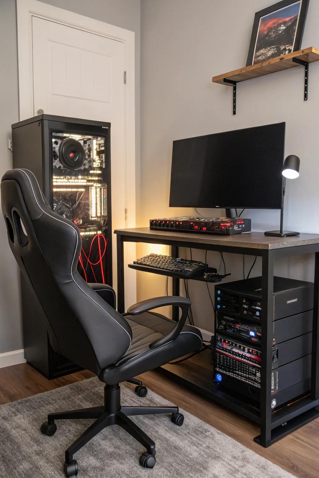 Uncluttered cables allow a more focused gaming encounter.