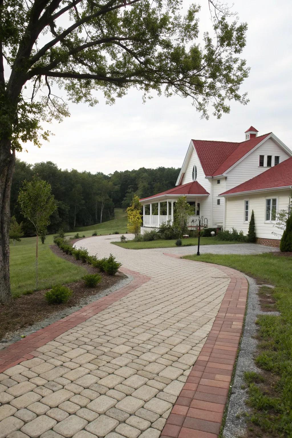 Traditional brick tiling presents timeless beauty.