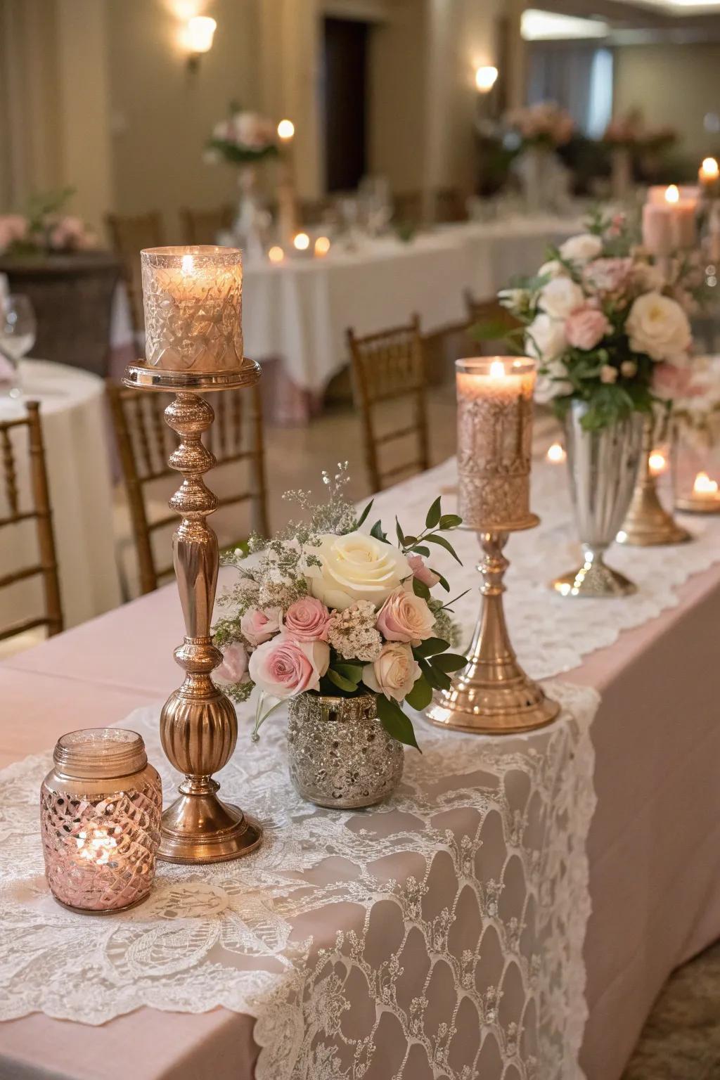 Rosewood blush decor featuring radiant details.