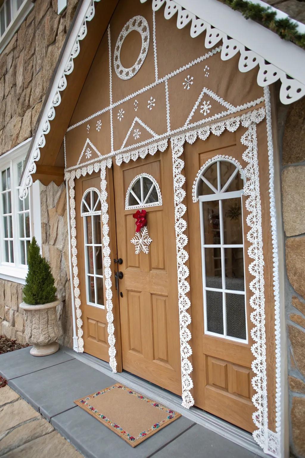 Simulated panes fashion the endearing deception of a confectionery dwelling.