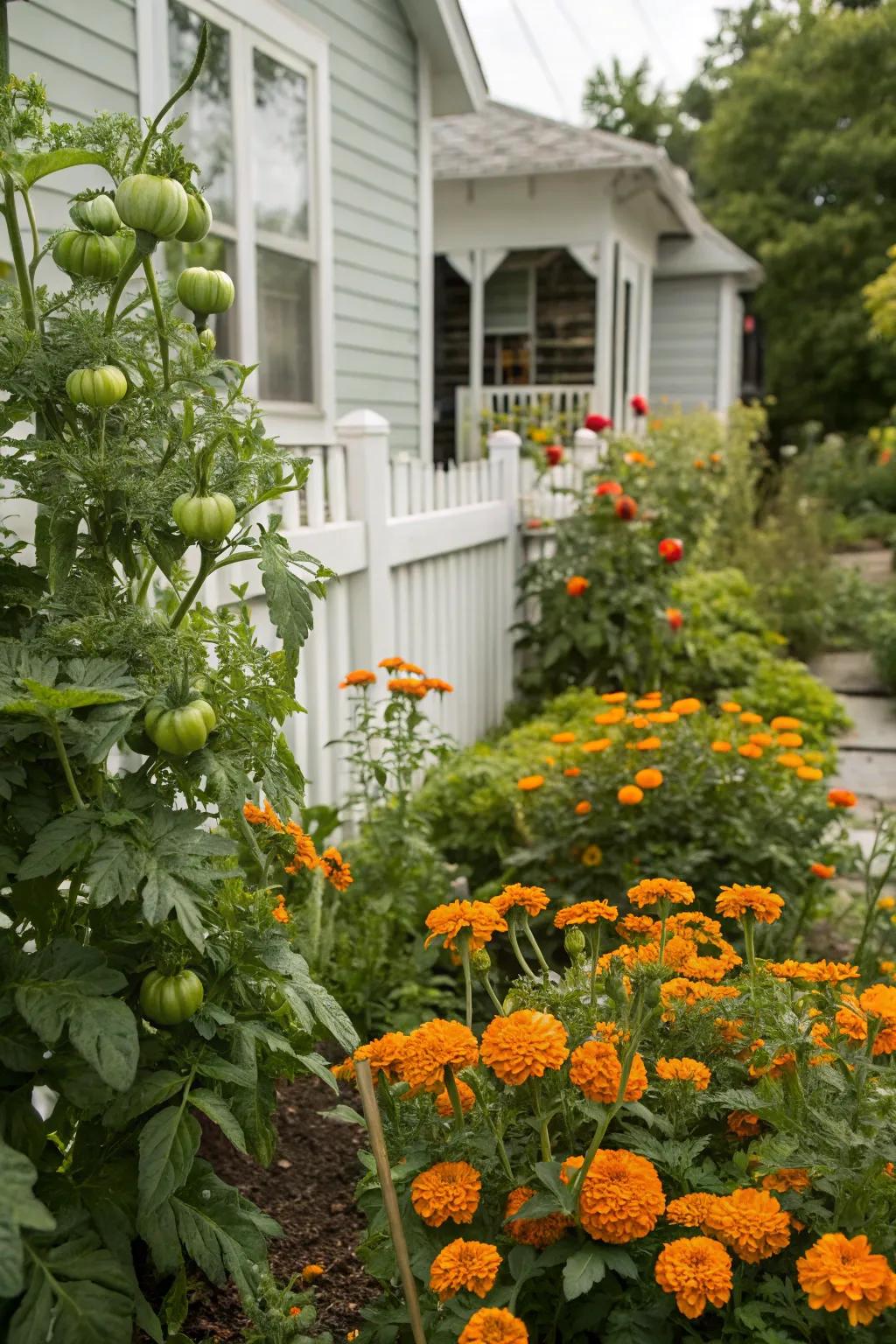 Mixed gardens offer beauty and natural pest control.