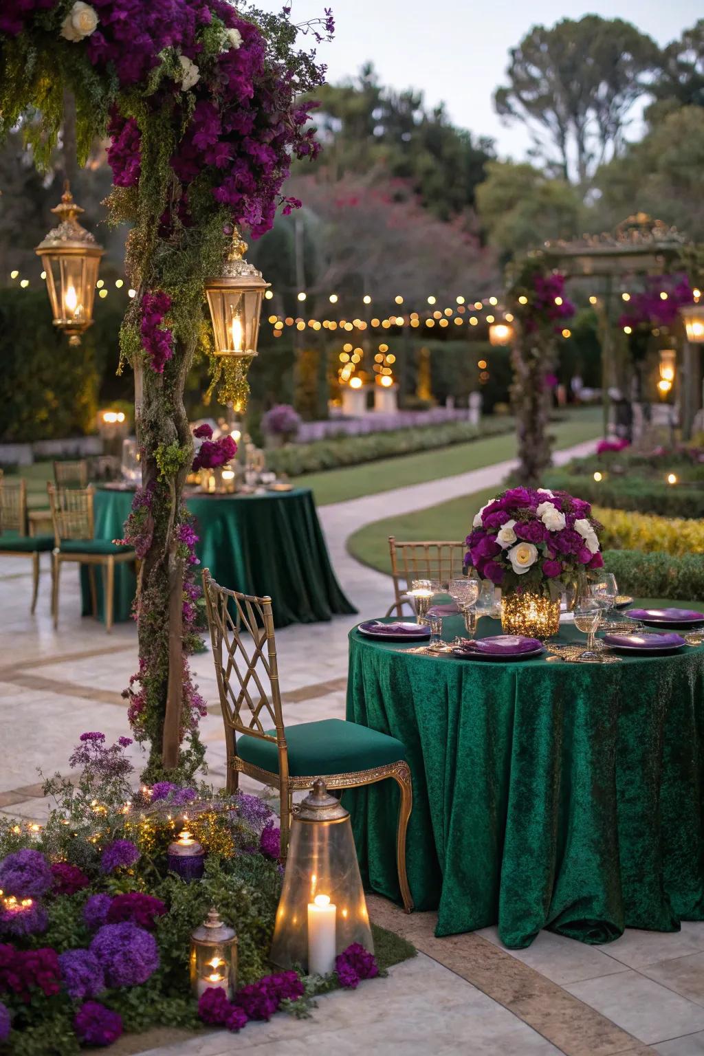 Lush colors amplify the sophisticated atmosphere.