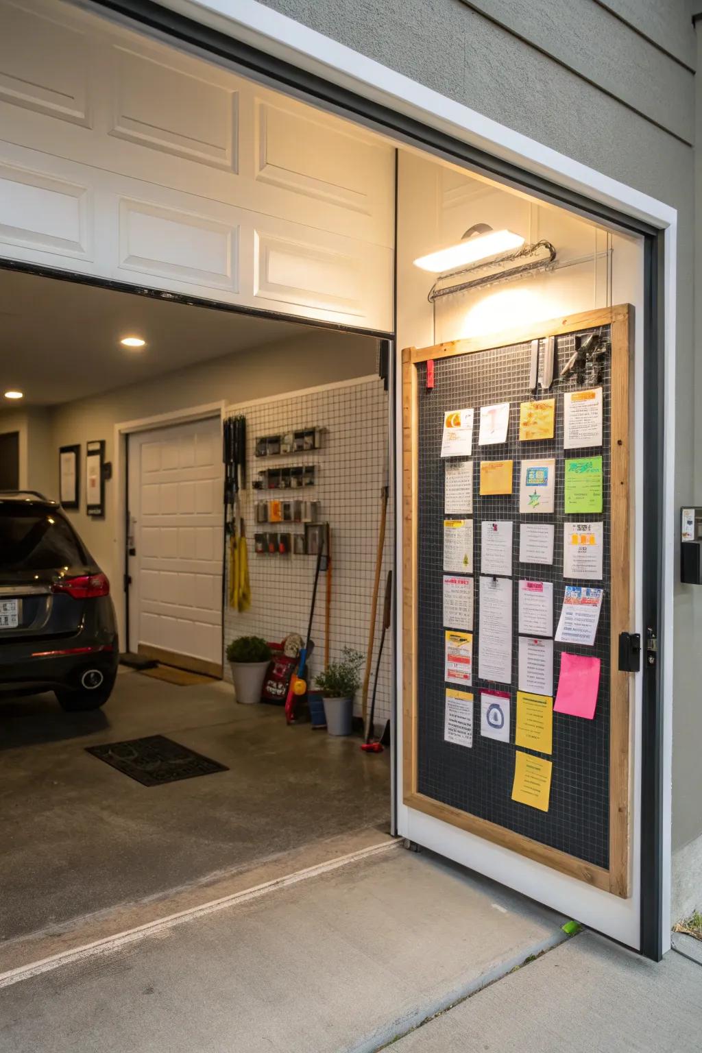 A message board keeps the household well-informed.