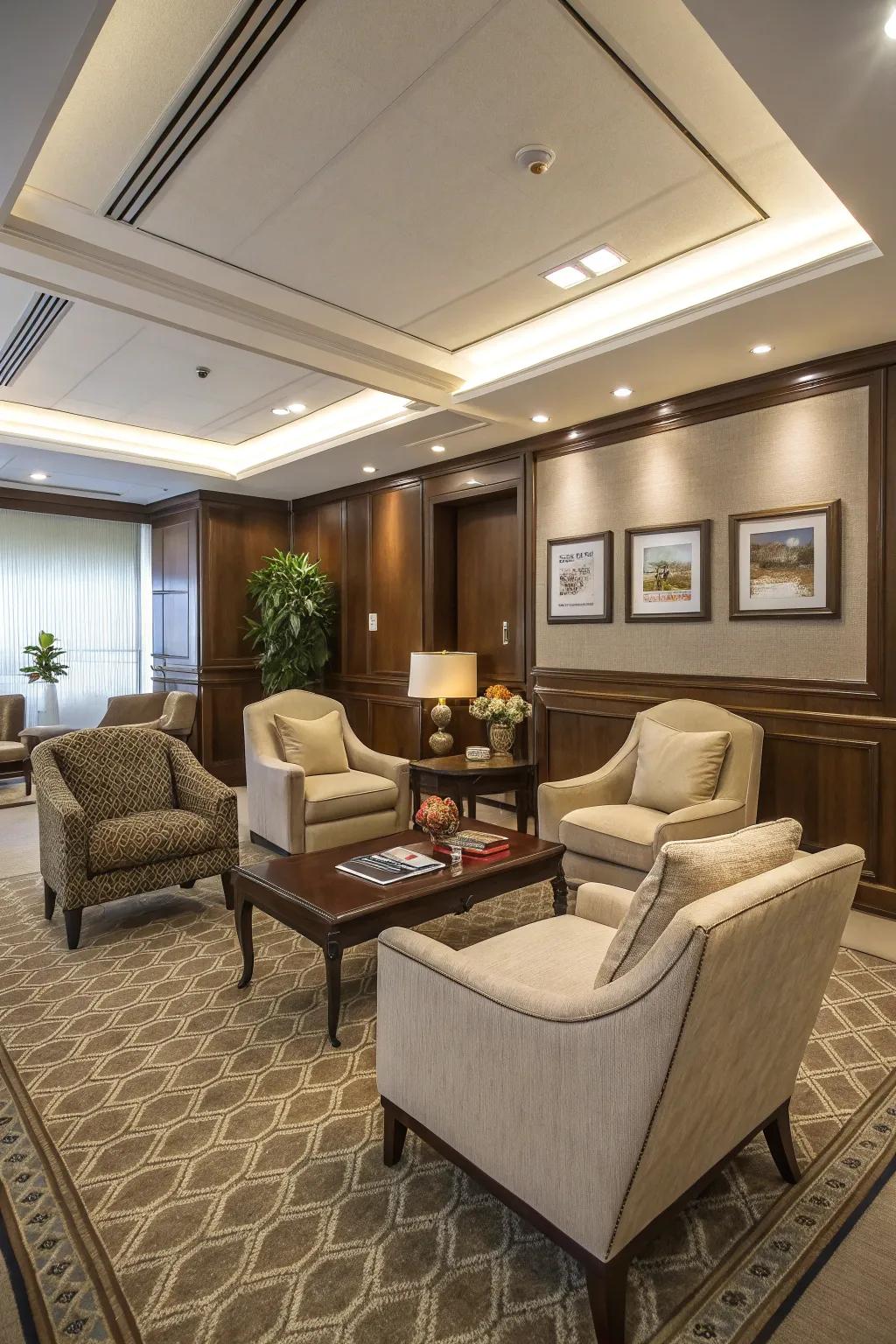 A plush seating area suited for informal meetings.