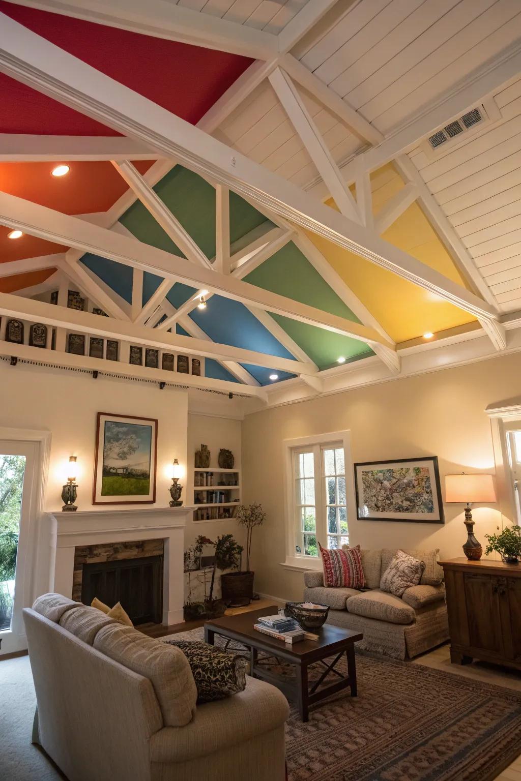 Painted beams can either blend in or stand out.