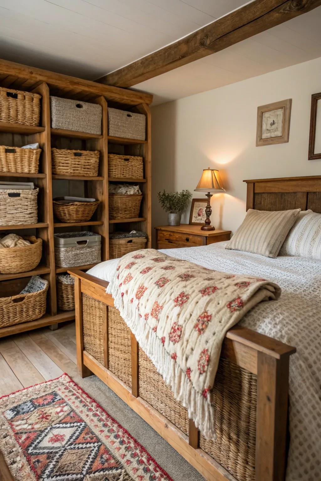 Woven receptacles provide both function and style.