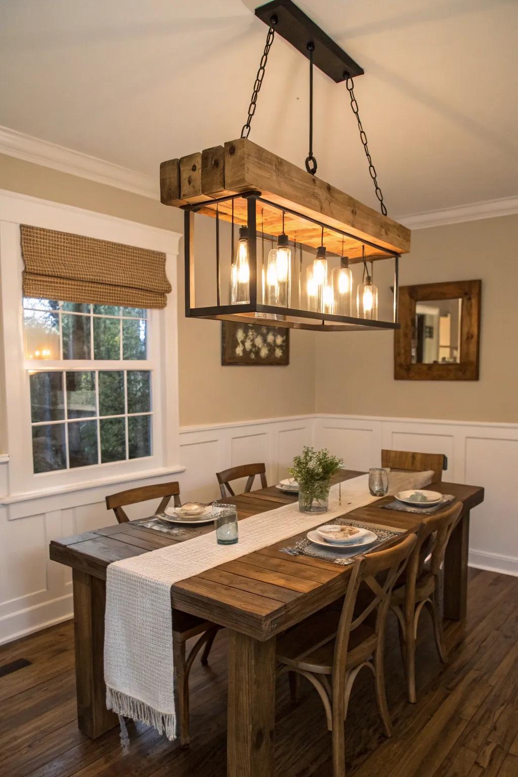 Resurfaced wood fixtures enhance the character and eco-friendly aspect of your space.