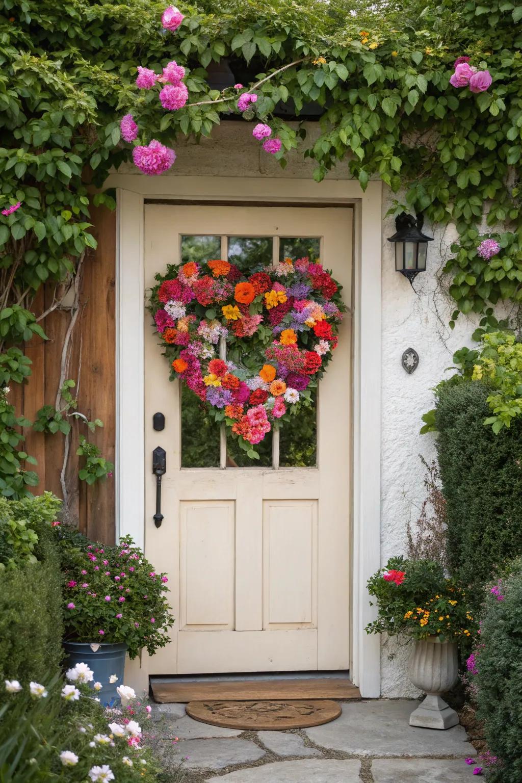 Radiant floral heart arrangement for a burst of color.