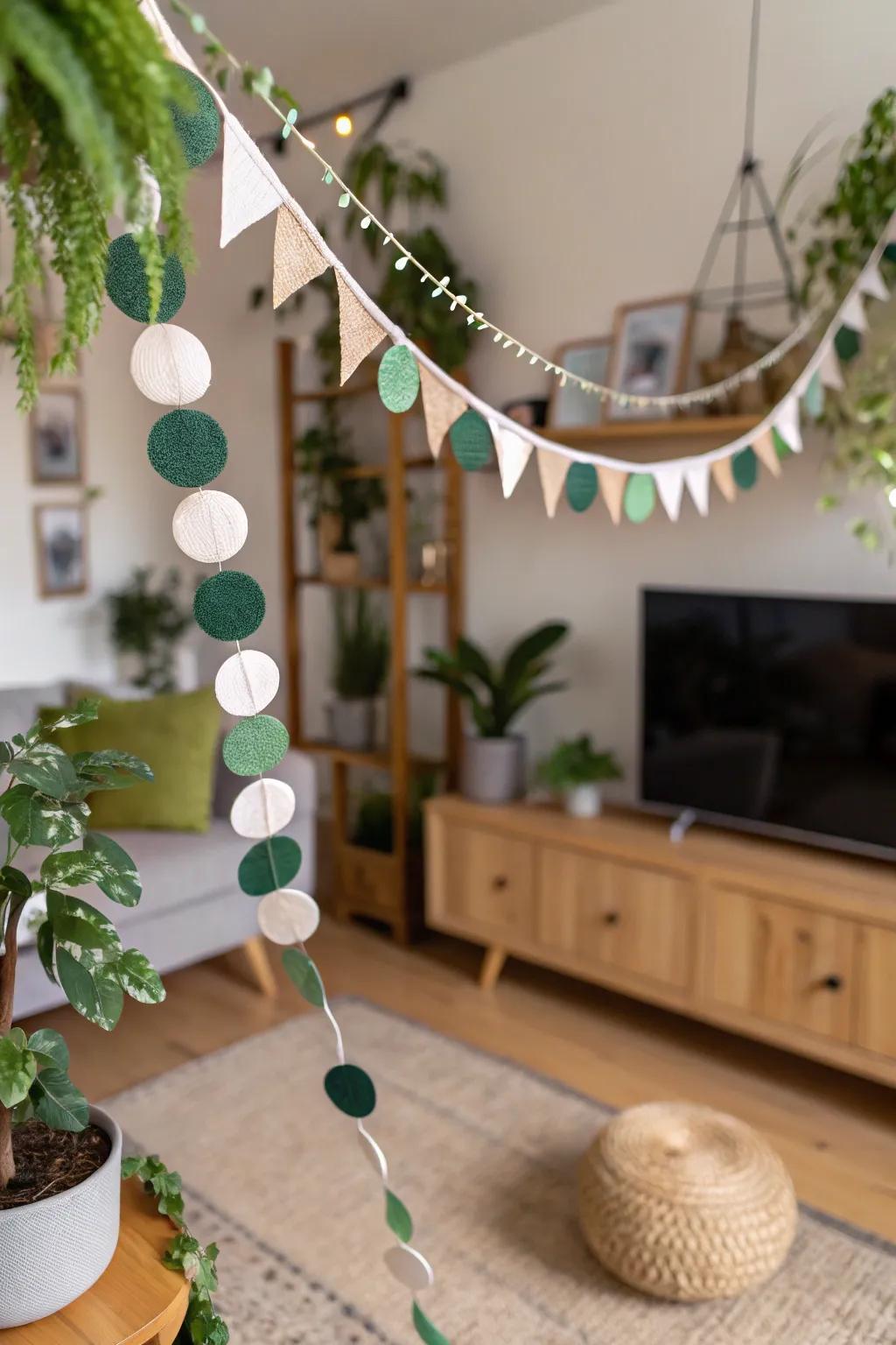 Home decor that combines beauty with sustainability includes eco-conscious felt garlands.